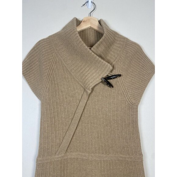 Diane von Furstenberg Tan Camel Brown 100% Wool Sweater Dress size S Knit Sheath - Picture 3 of 13